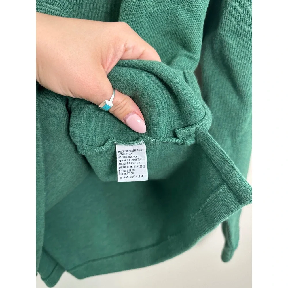Polo Ralph Lauren Quarter Zip Sweater Mens Medium Green EUC Cotton Pullover Pony